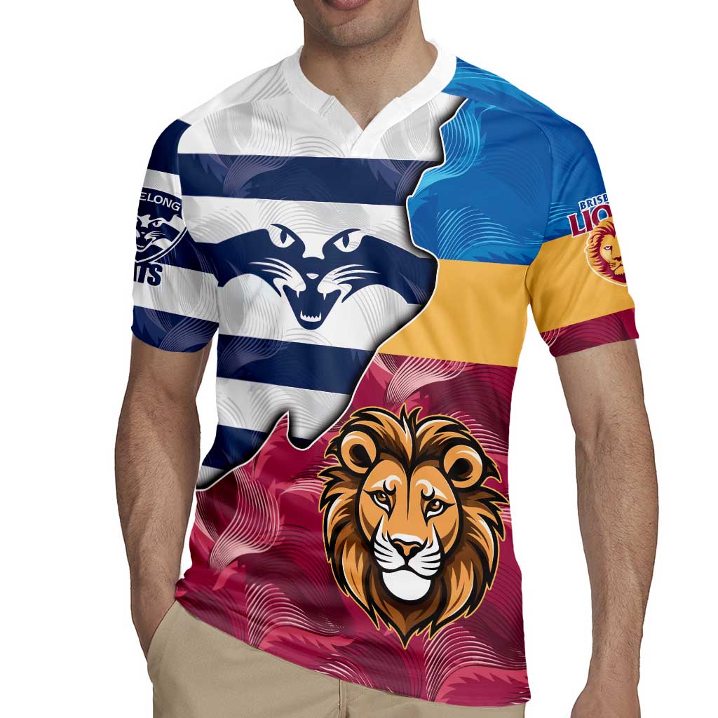 Brisbane-Geelong Football Custom Rugby Jersey Cracked Metal Style