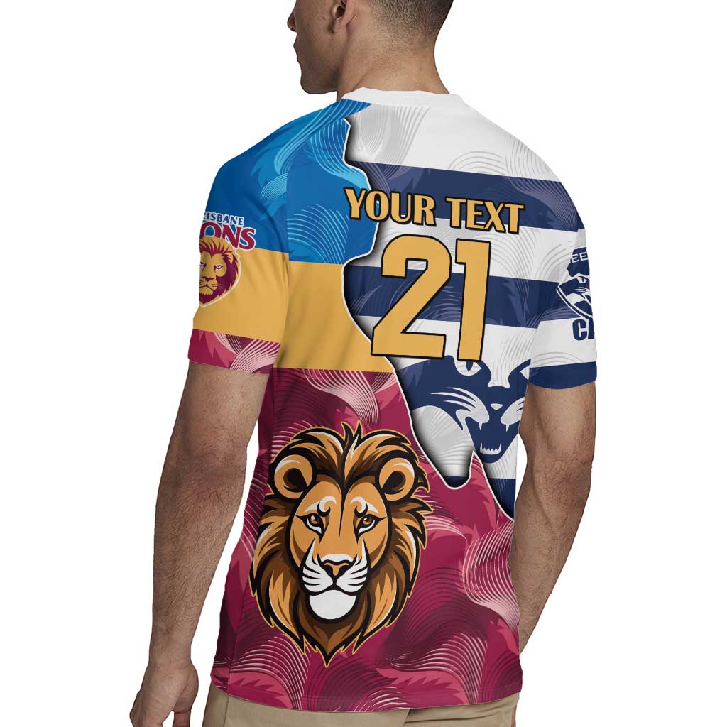 Brisbane-Geelong Football Custom Rugby Jersey Cracked Metal Style