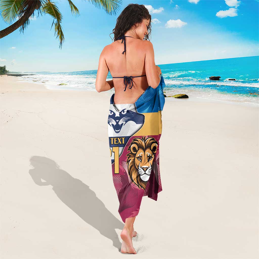 Brisbane-Geelong Football Custom Sarong Cracked Metal Style