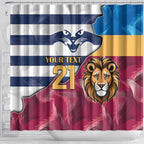 Brisbane-Geelong Football Custom Shower Curtain Cracked Metal Style