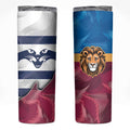 Brisbane-Geelong Football Custom Skinny Tumbler Cracked Metal Style