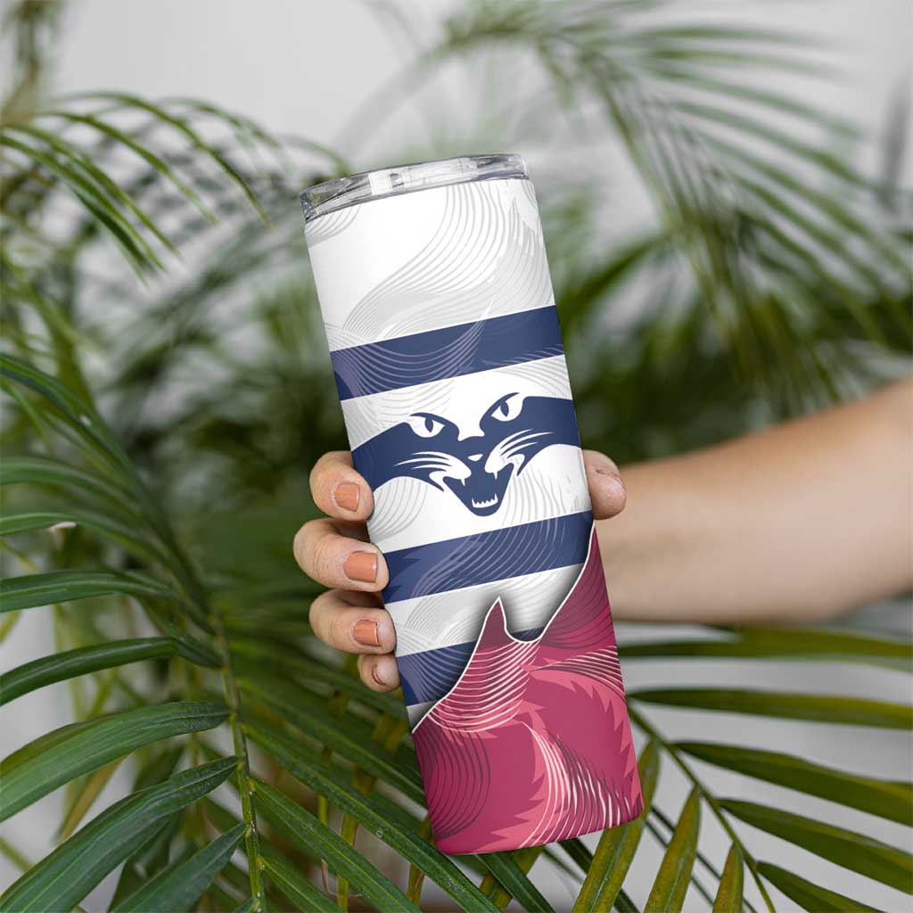 Brisbane-Geelong Football Custom Skinny Tumbler Cracked Metal Style