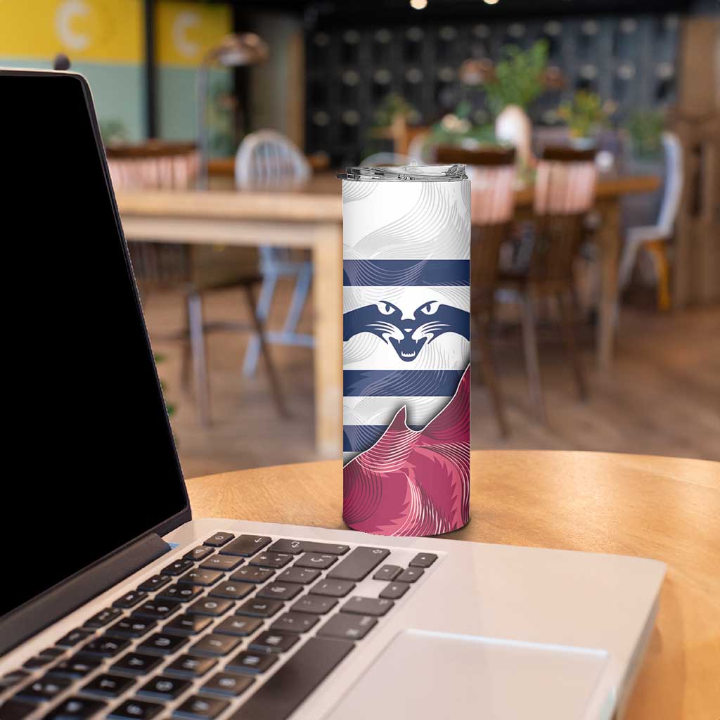 Brisbane-Geelong Football Custom Skinny Tumbler Cracked Metal Style