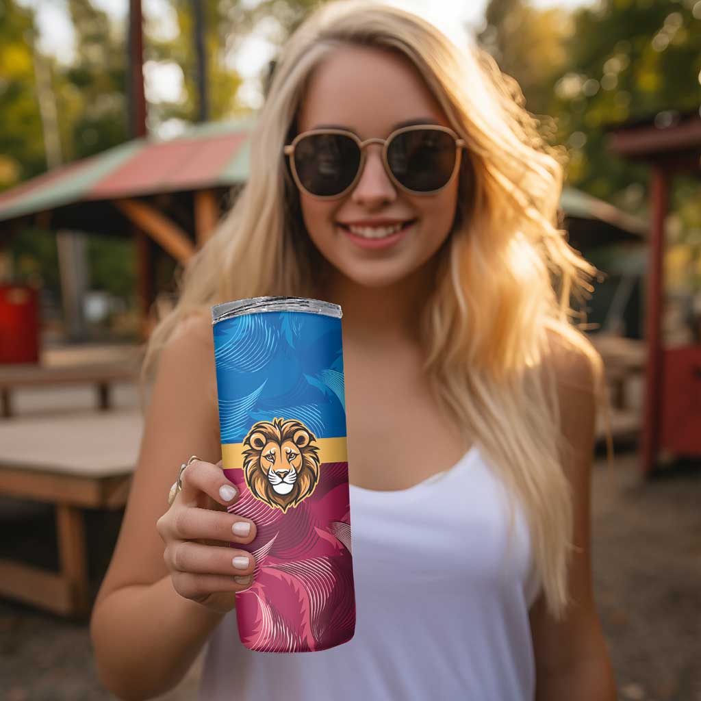 Brisbane-Geelong Football Custom Skinny Tumbler Cracked Metal Style