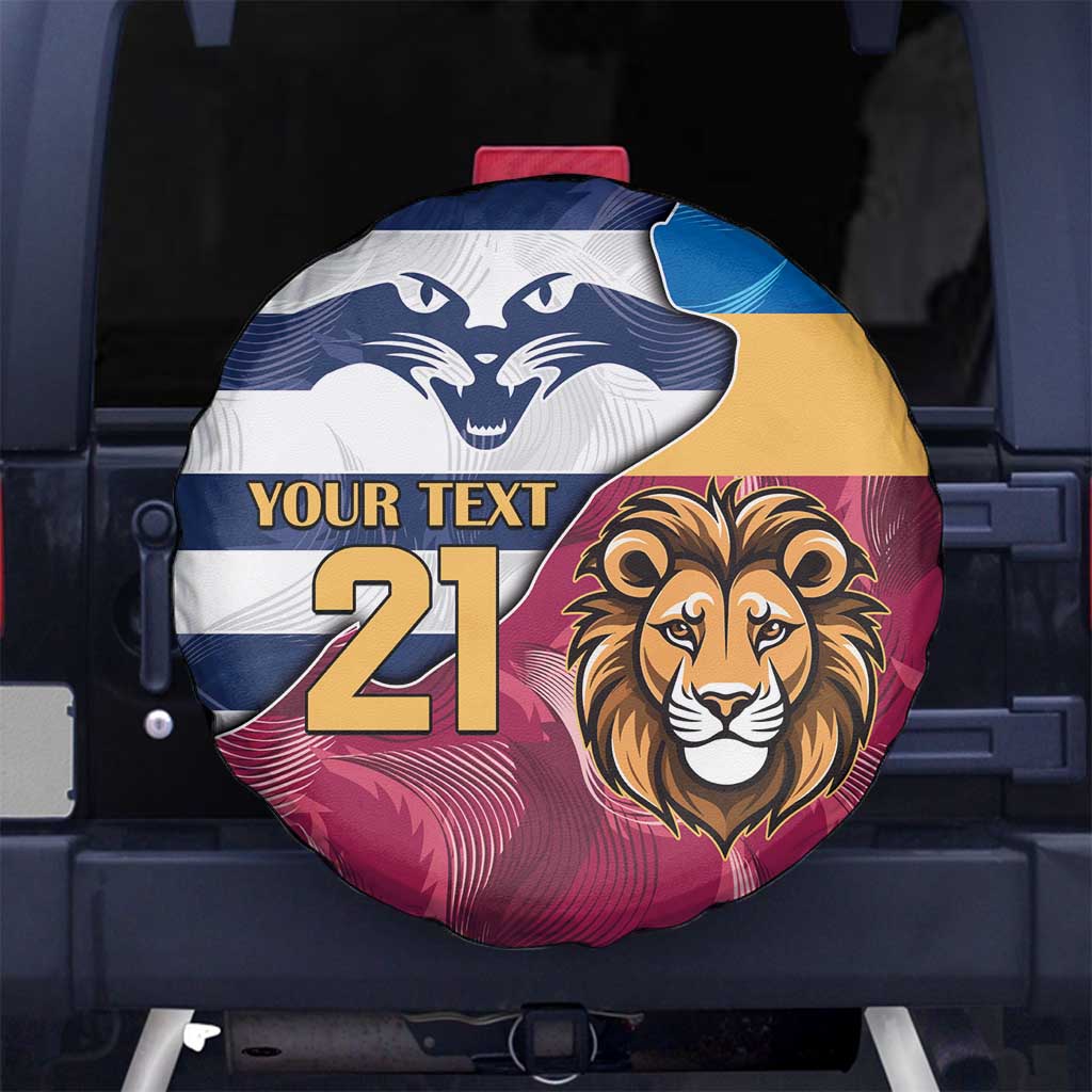 Brisbane-Geelong Football Custom Spare Tire Cover Cracked Metal Style