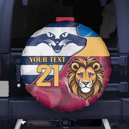 Brisbane-Geelong Football Custom Spare Tire Cover Cracked Metal Style