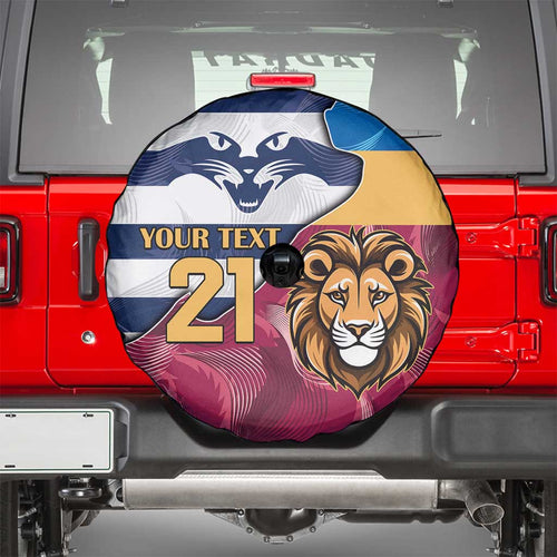 Brisbane-Geelong Football Custom Spare Tire Cover Cracked Metal Style