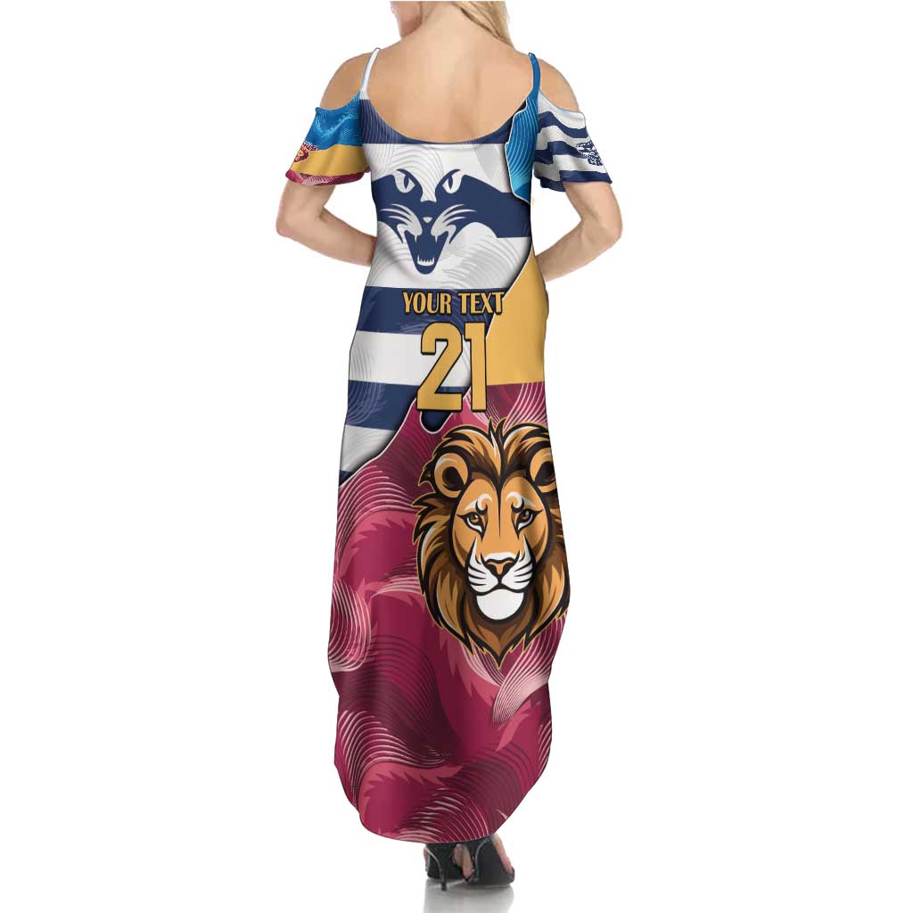 Brisbane-Geelong Football Custom Summer Maxi Dress Cracked Metal Style