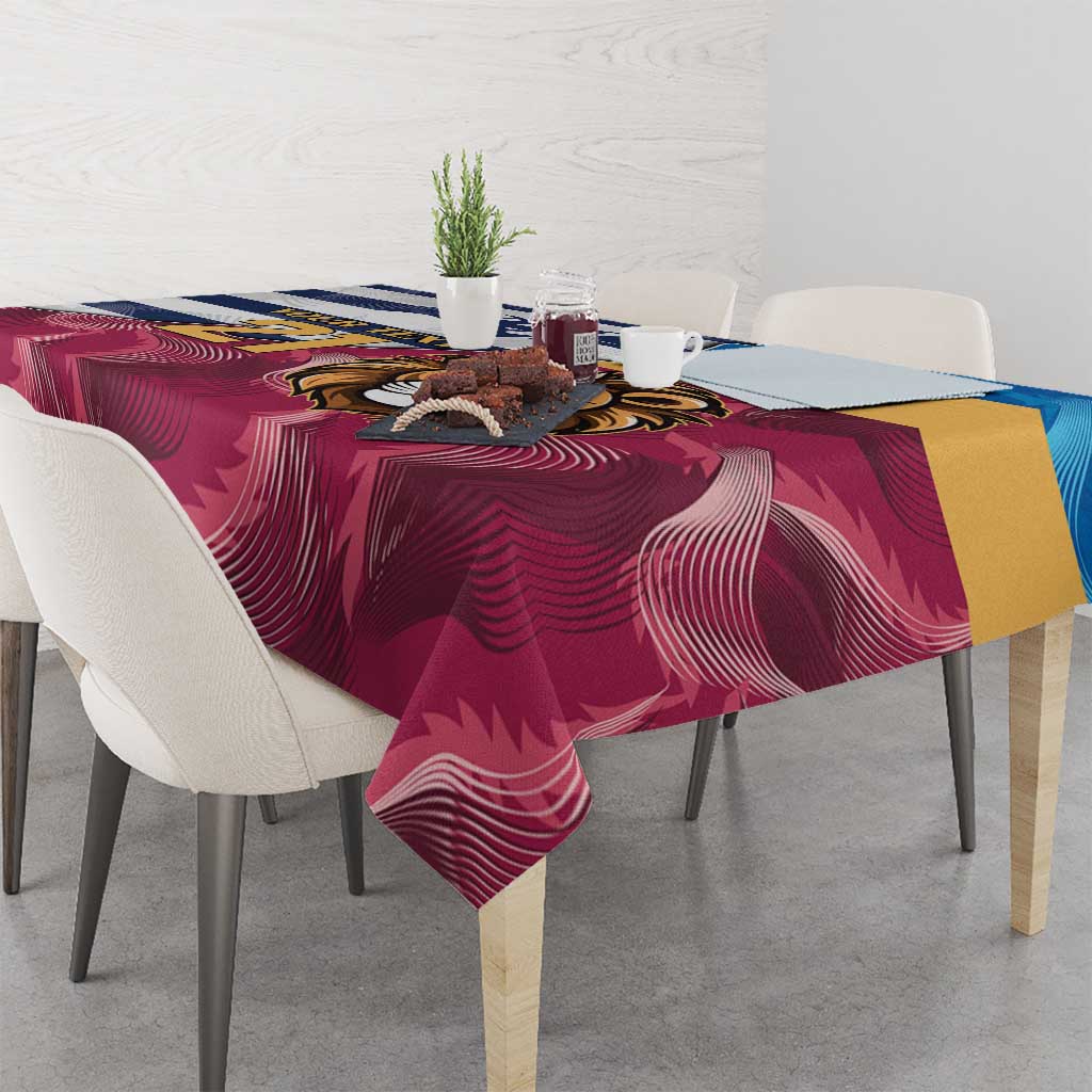 Brisbane-Geelong Football Custom Tablecloth Cracked Metal Style