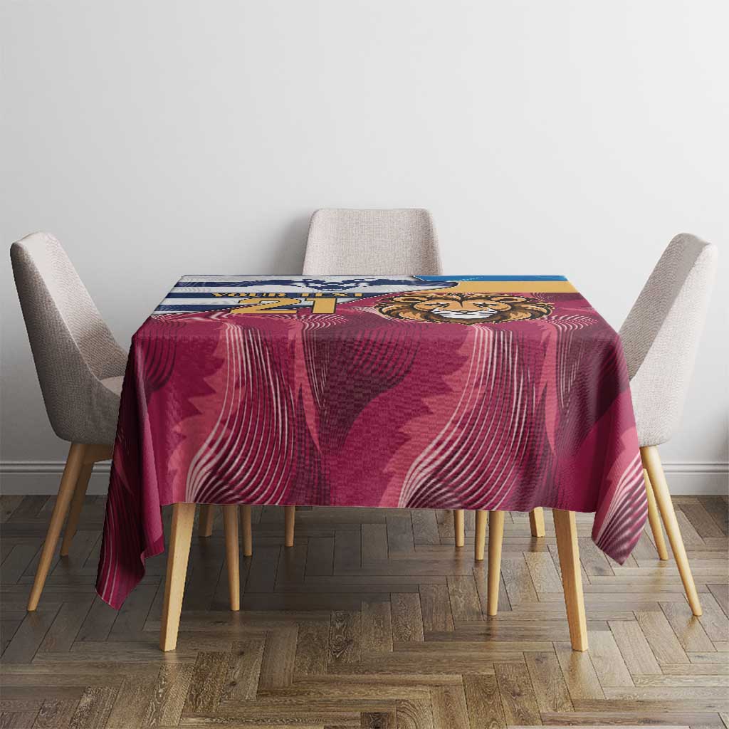 Brisbane-Geelong Football Custom Tablecloth Cracked Metal Style