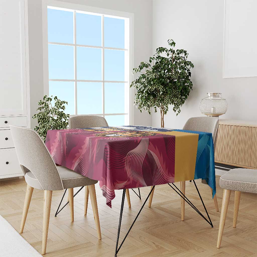 Brisbane-Geelong Football Custom Tablecloth Cracked Metal Style