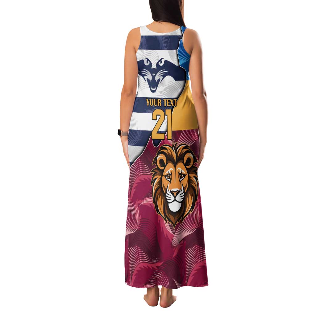 Brisbane-Geelong Football Custom Tank Maxi Dress Cracked Metal Style