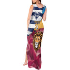 Brisbane-Geelong Football Custom Tank Maxi Dress Cracked Metal Style
