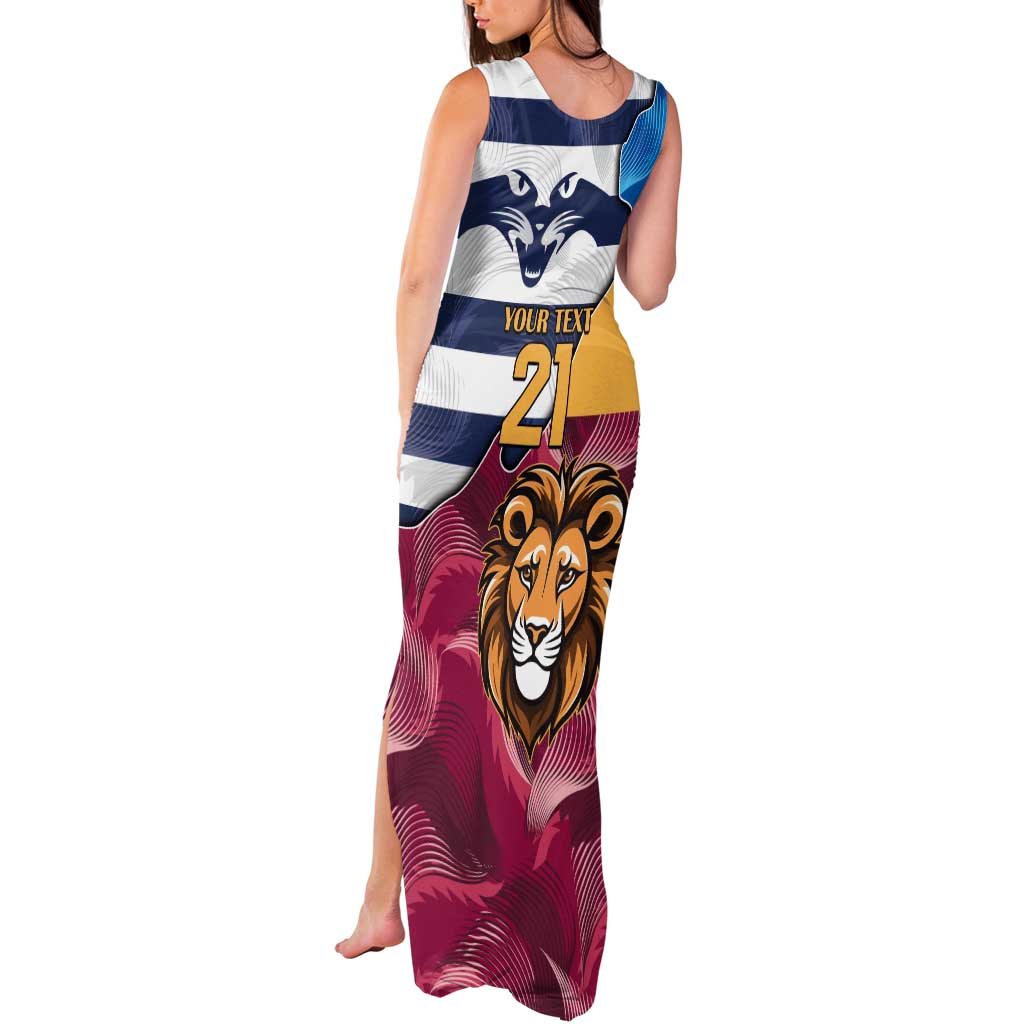Brisbane-Geelong Football Custom Tank Maxi Dress Cracked Metal Style