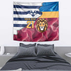 Brisbane-Geelong Football Custom Tapestry Cracked Metal Style