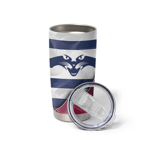 Brisbane-Geelong Football Custom Tumbler Cup Cracked Metal Style