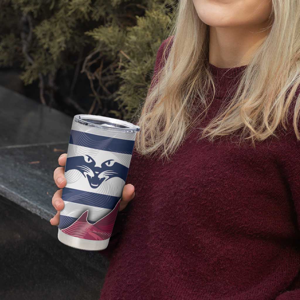 Brisbane-Geelong Football Custom Tumbler Cup Cracked Metal Style