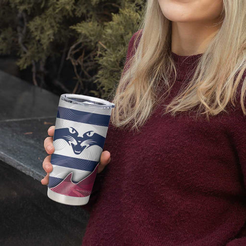 Brisbane-Geelong Football Custom Tumbler Cup Cracked Metal Style