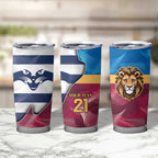 Brisbane-Geelong Football Custom Tumbler Cup Cracked Metal Style