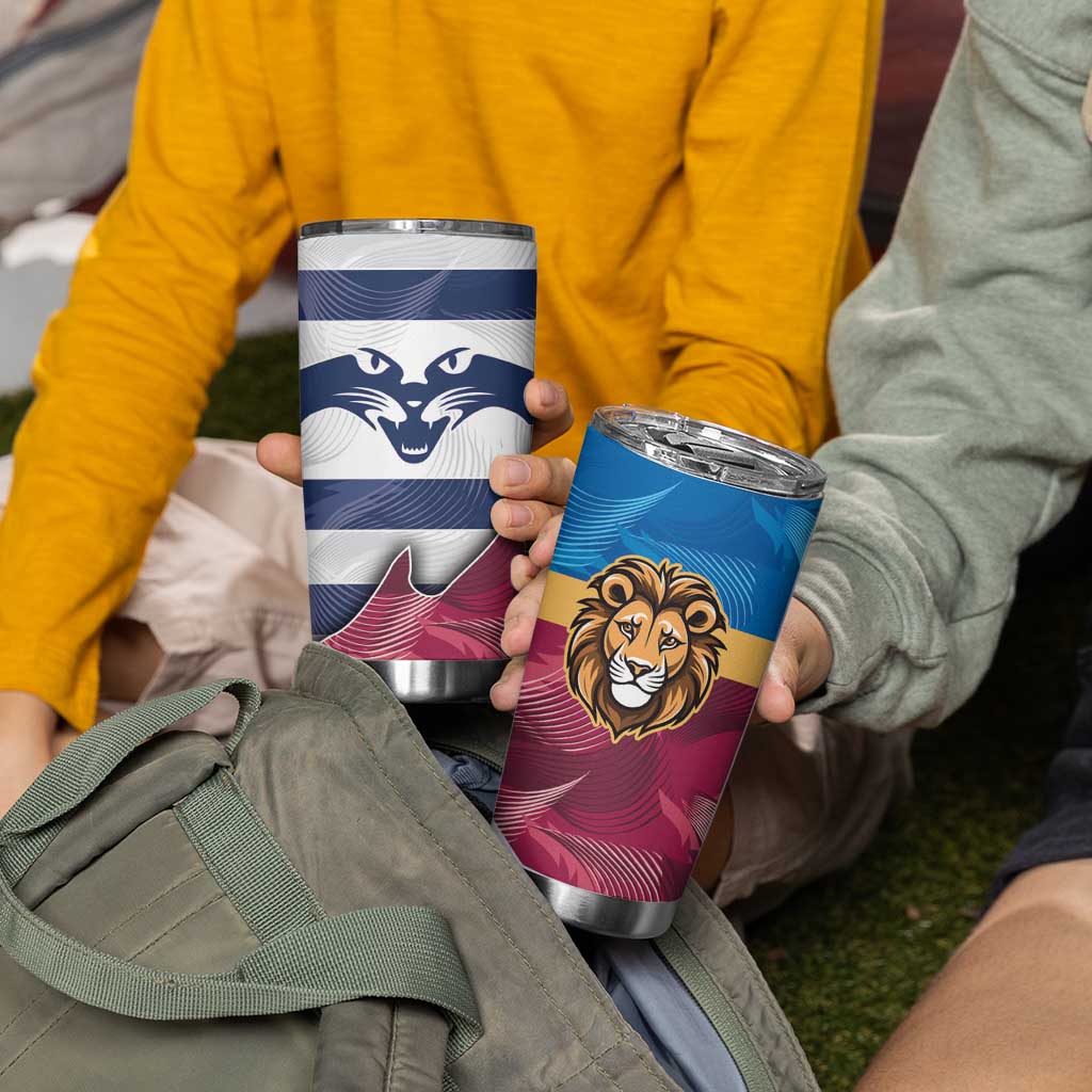 Brisbane-Geelong Football Custom Tumbler Cup Cracked Metal Style