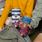 Brisbane-Geelong Football Custom Tumbler Cup Cracked Metal Style