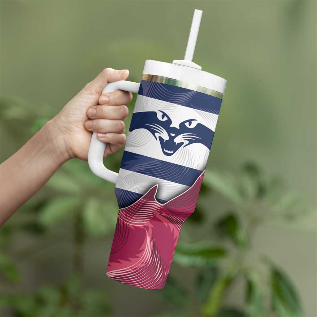 Brisbane-Geelong Football Custom Tumbler With Handle Cracked Metal Style