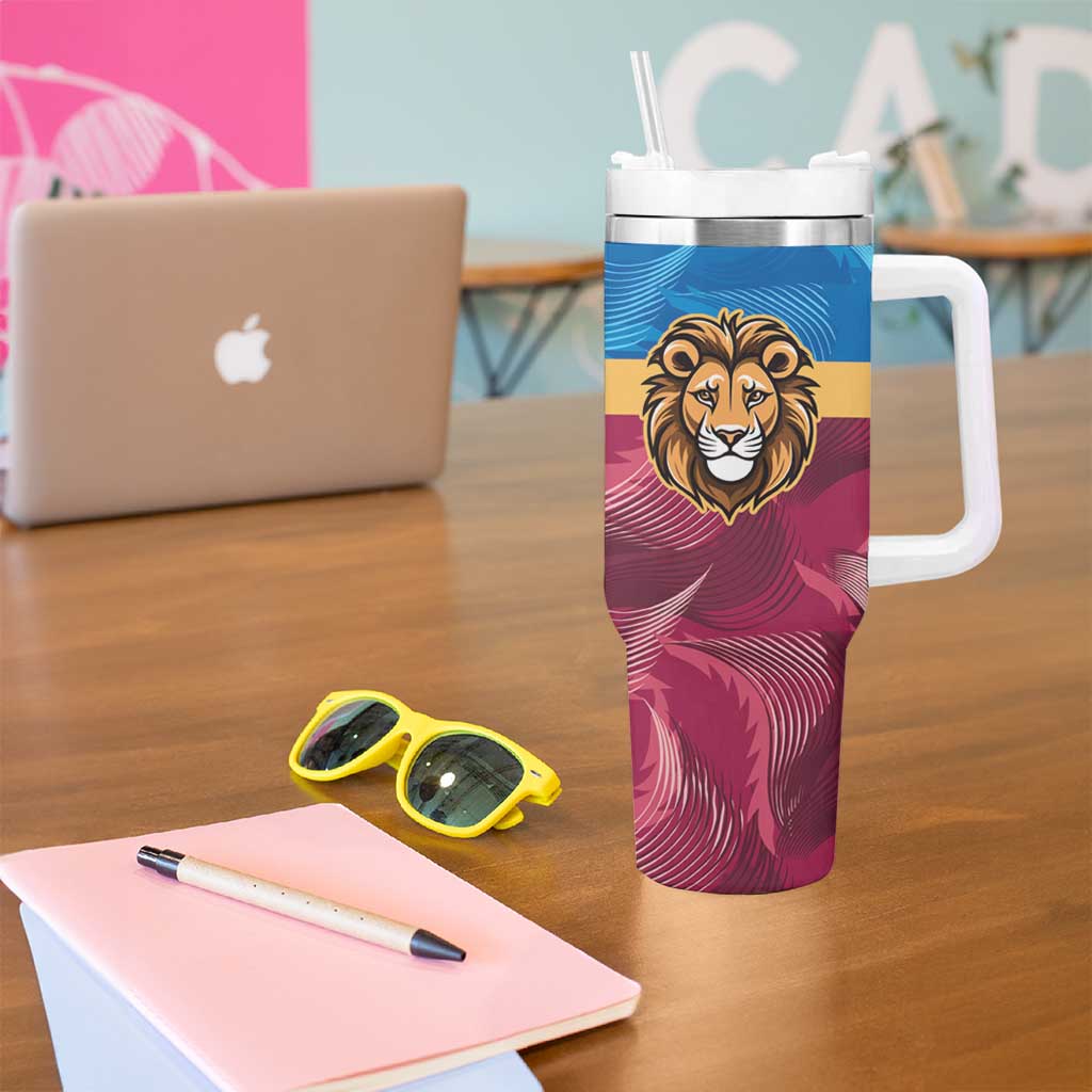 Brisbane-Geelong Football Custom Tumbler With Handle Cracked Metal Style