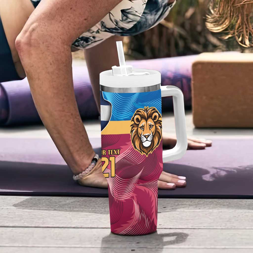 Brisbane-Geelong Football Custom Tumbler With Handle Cracked Metal Style