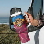 Brisbane-Geelong Football Custom Tumbler With Handle Cracked Metal Style