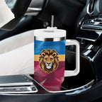 Brisbane-Geelong Football Custom Tumbler With Handle Cracked Metal Style