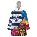 Brisbane-Geelong Football Custom Wearable Blanket Hoodie Cracked Metal Style