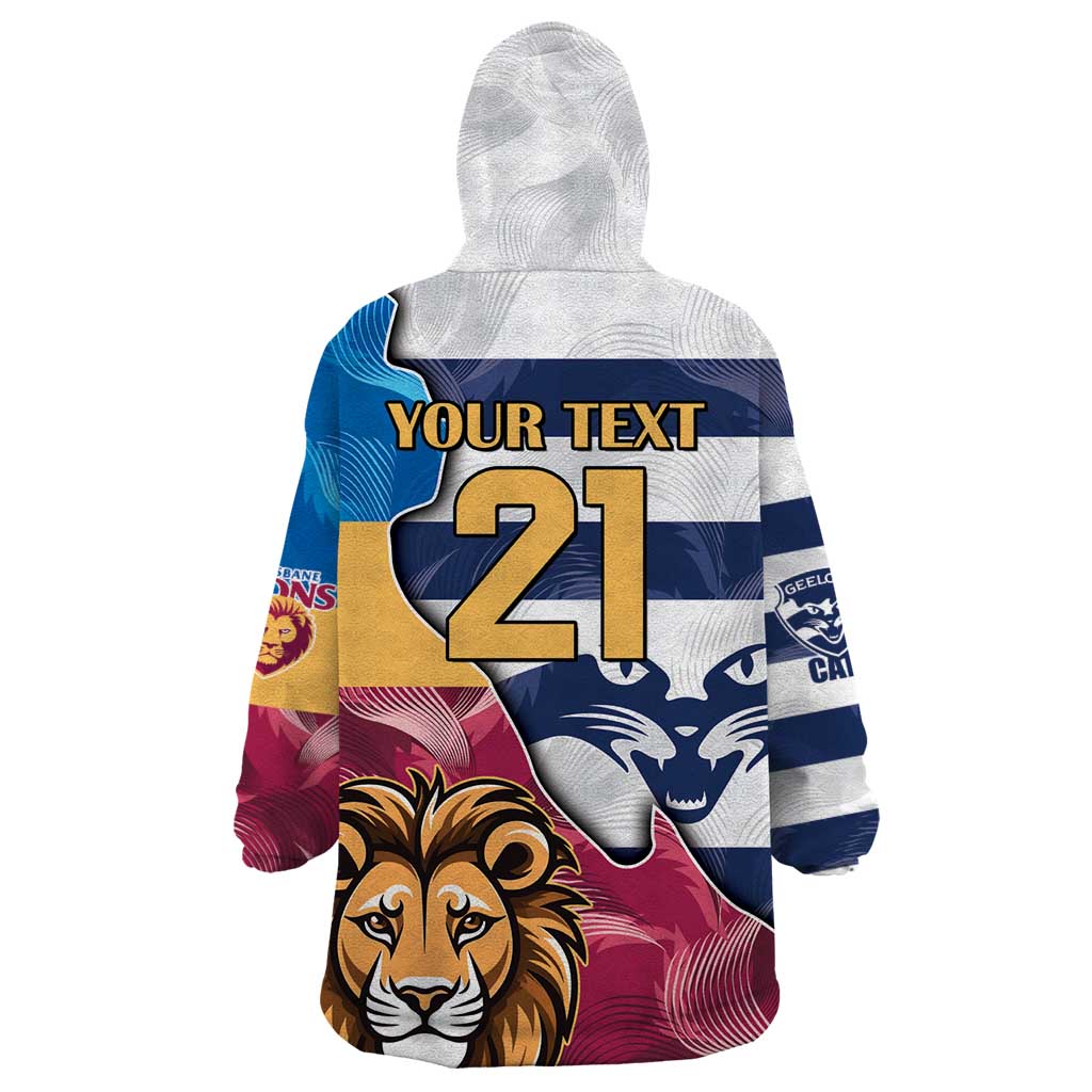 Brisbane-Geelong Football Custom Wearable Blanket Hoodie Cracked Metal Style