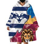 Brisbane-Geelong Football Custom Wearable Blanket Hoodie Cracked Metal Style