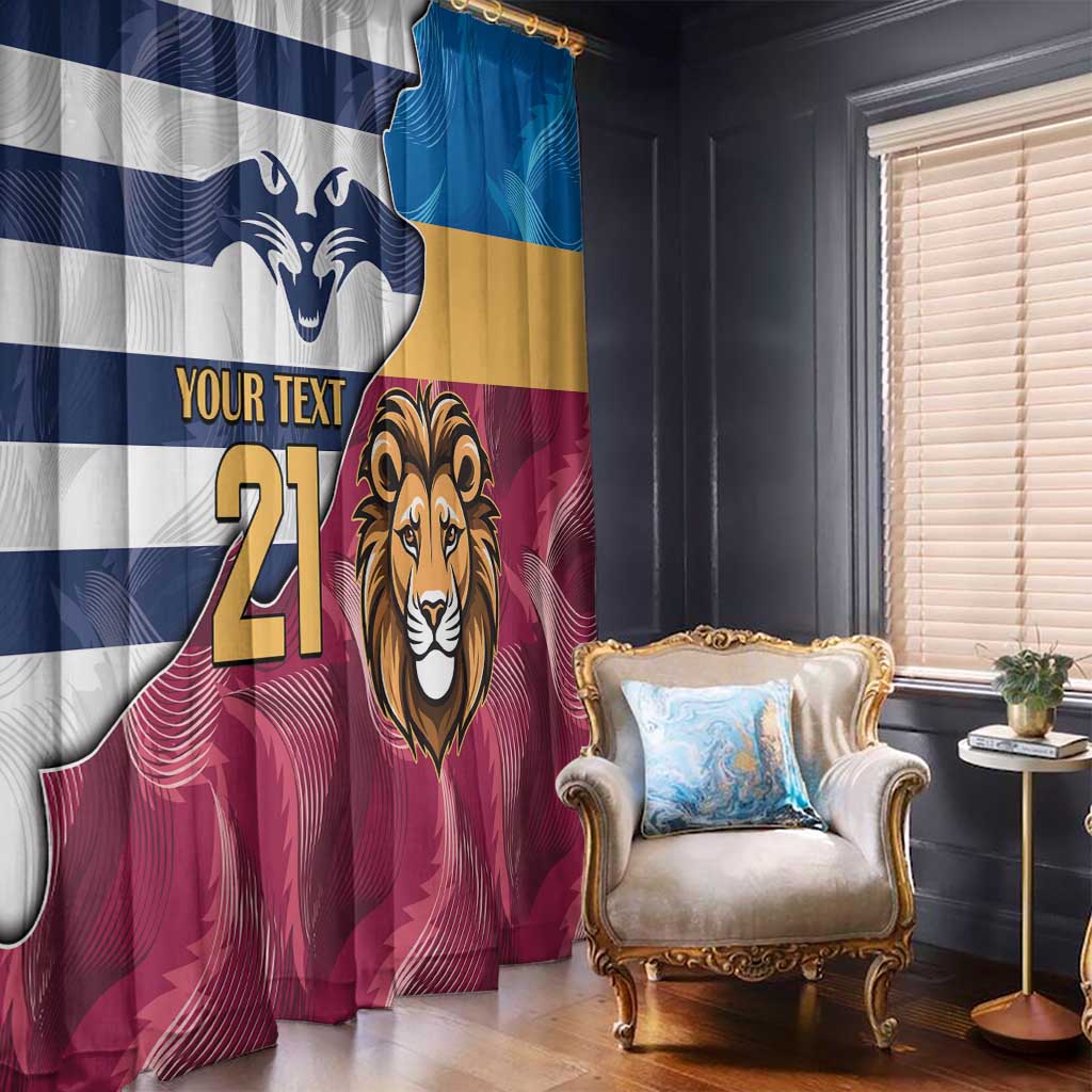 Brisbane-Geelong Football Custom Window Curtain Cracked Metal Style