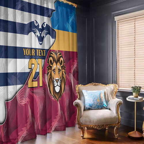 Brisbane-Geelong Football Custom Window Curtain Cracked Metal Style