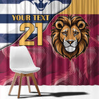 Brisbane-Geelong Football Custom Window Curtain Cracked Metal Style