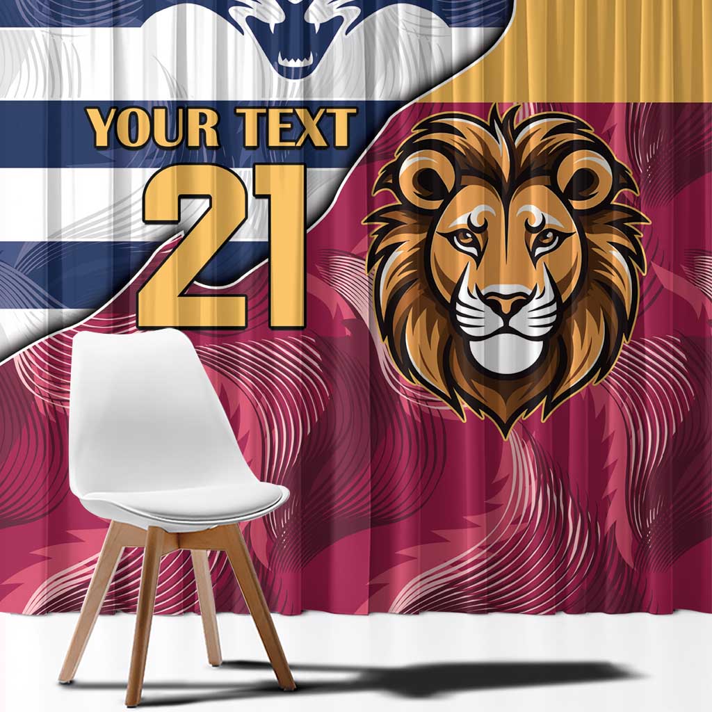 Brisbane-Geelong Football Custom Window Curtain Cracked Metal Style