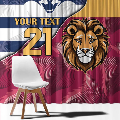Brisbane-Geelong Football Custom Window Curtain Cracked Metal Style