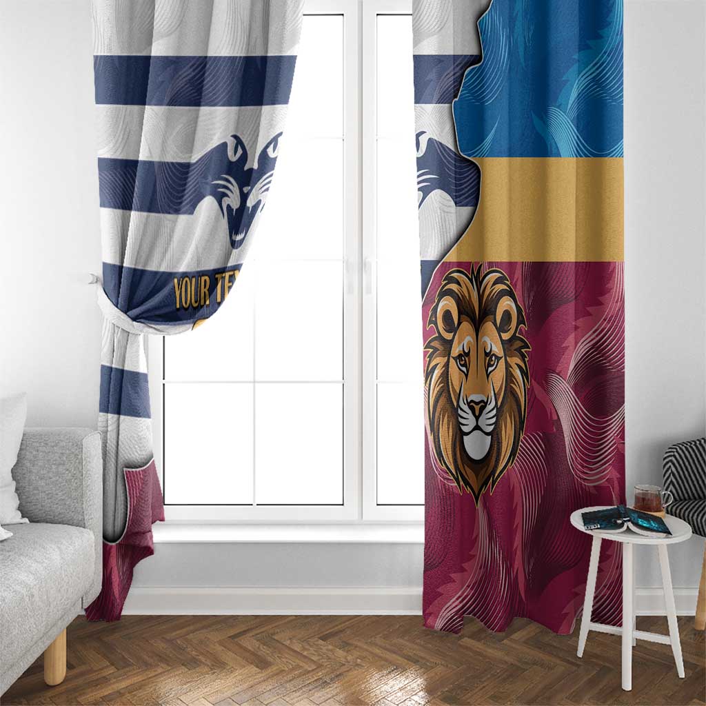 Brisbane-Geelong Football Custom Window Curtain Cracked Metal Style