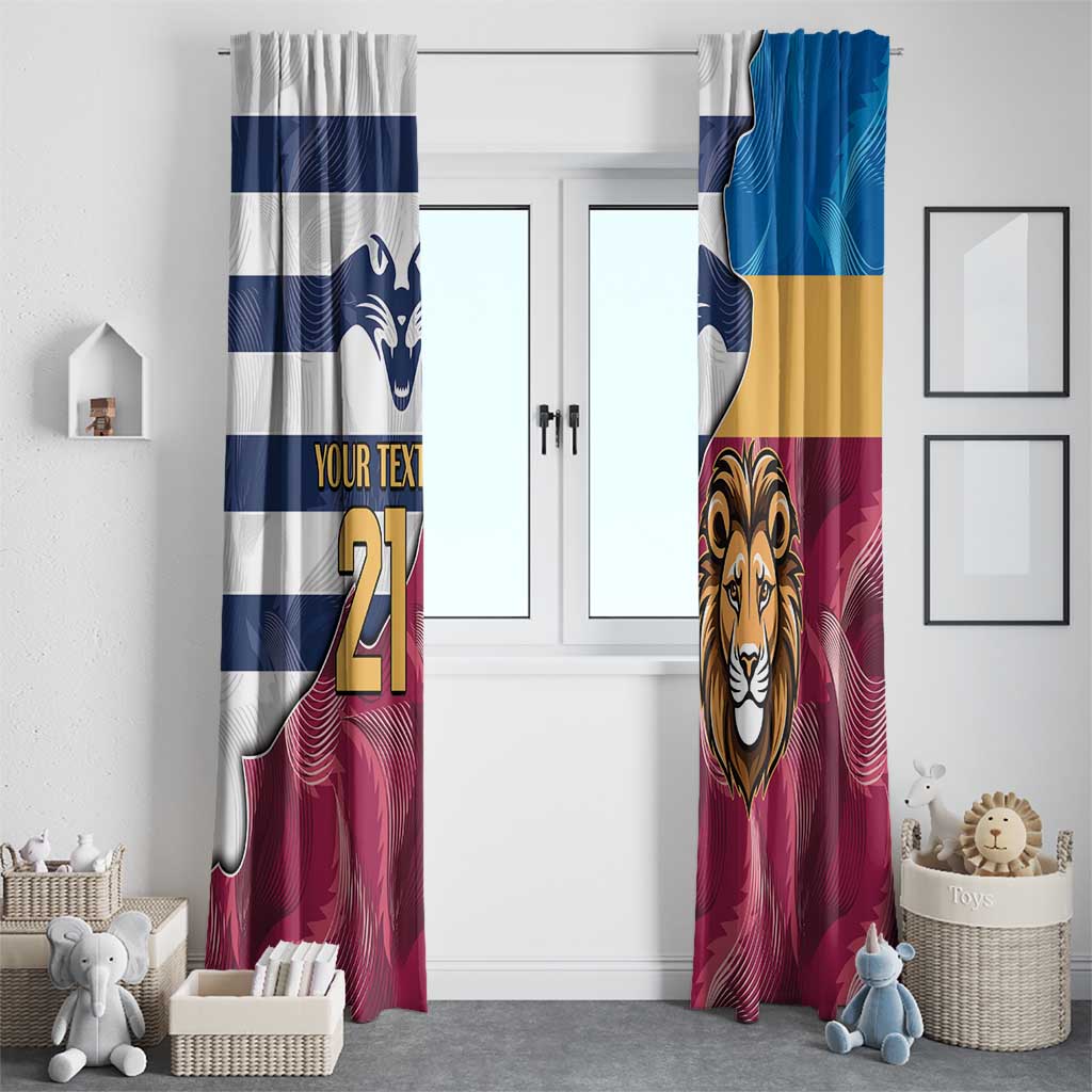 Brisbane-Geelong Football Custom Window Curtain Cracked Metal Style