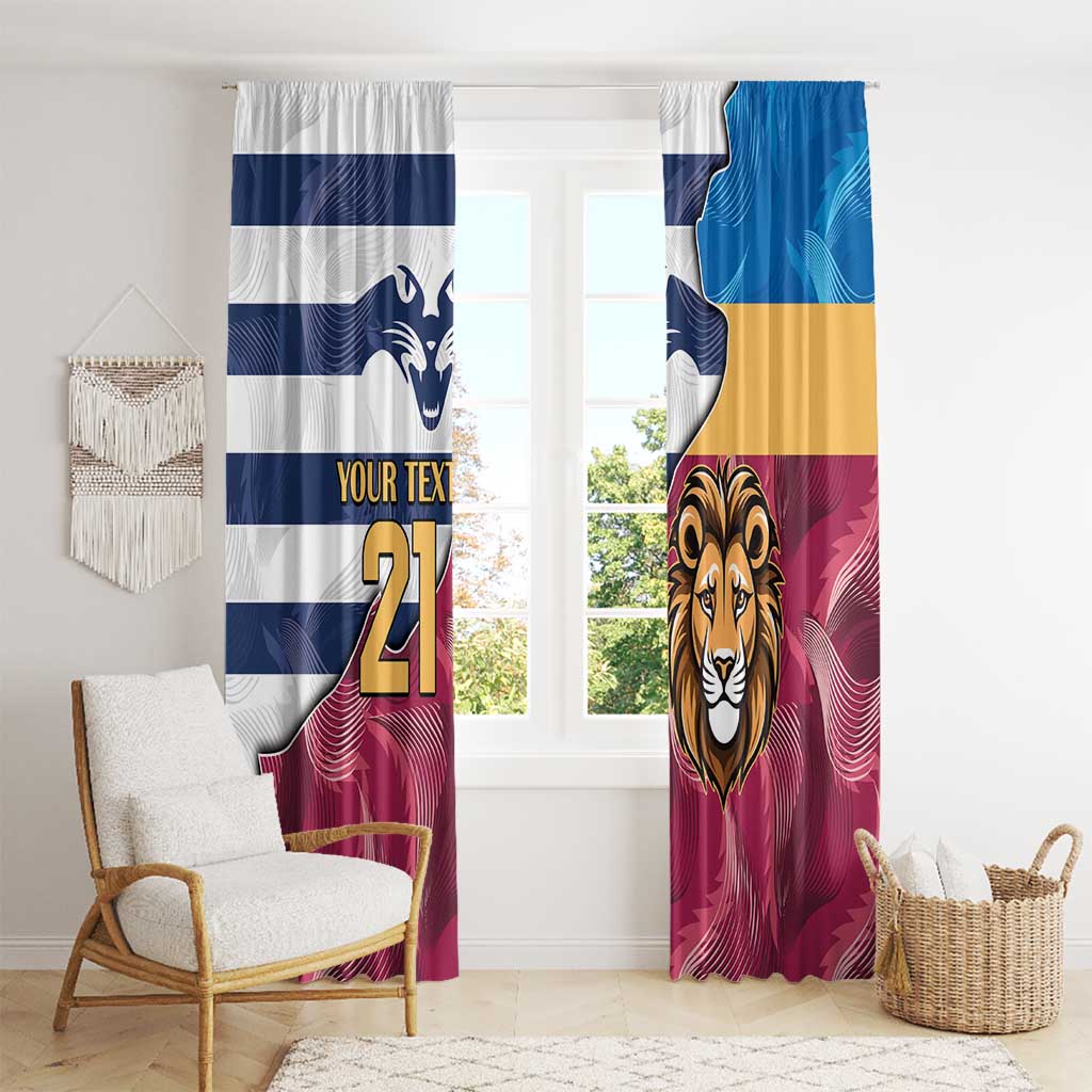 Brisbane-Geelong Football Custom Window Curtain Cracked Metal Style