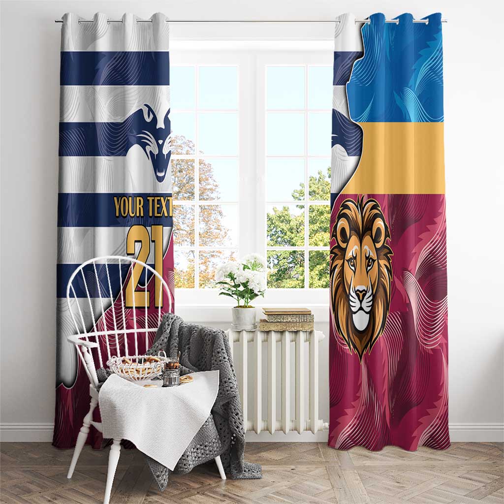 Brisbane-Geelong Football Custom Window Curtain Cracked Metal Style