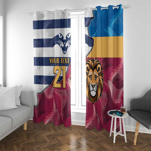 Brisbane-Geelong Football Custom Window Curtain Cracked Metal Style