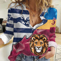 Brisbane-Geelong Football Custom Women Casual Shirt Cracked Metal Style