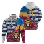 Brisbane-Geelong Football Custom Zip Hoodie Cracked Metal Style