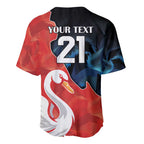 Swans-Port Adelaide Football Custom Baseball Jersey Cracked Metal Style