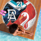 Swans-Port Adelaide Football Custom Beach Blanket Cracked Metal Style