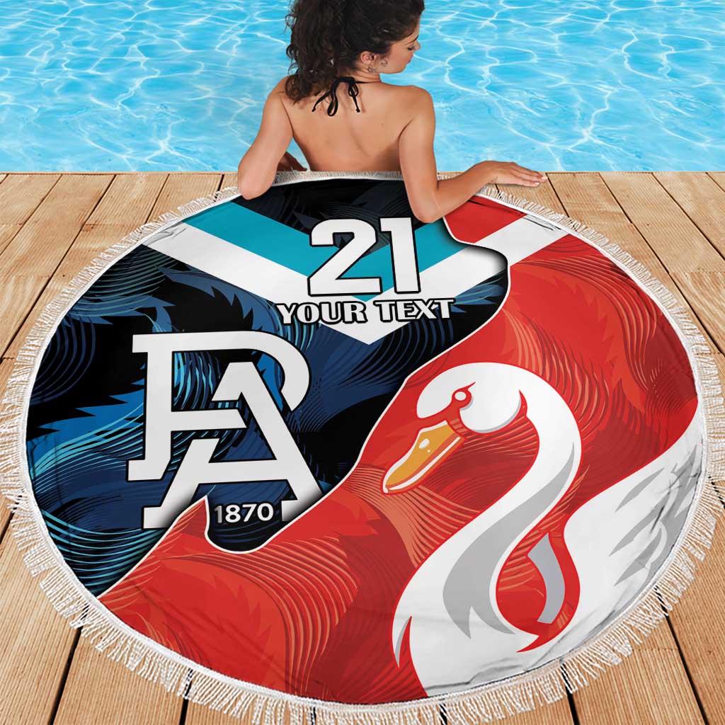 Swans-Port Adelaide Football Custom Beach Blanket Cracked Metal Style