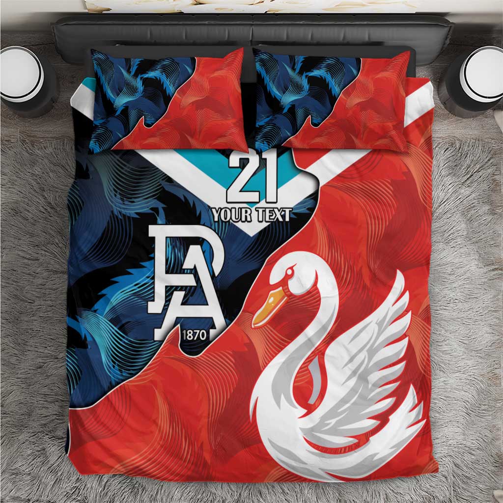 Swans-Port Adelaide Football Custom Bedding Set Cracked Metal Style