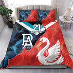 Swans-Port Adelaide Football Custom Bedding Set Cracked Metal Style